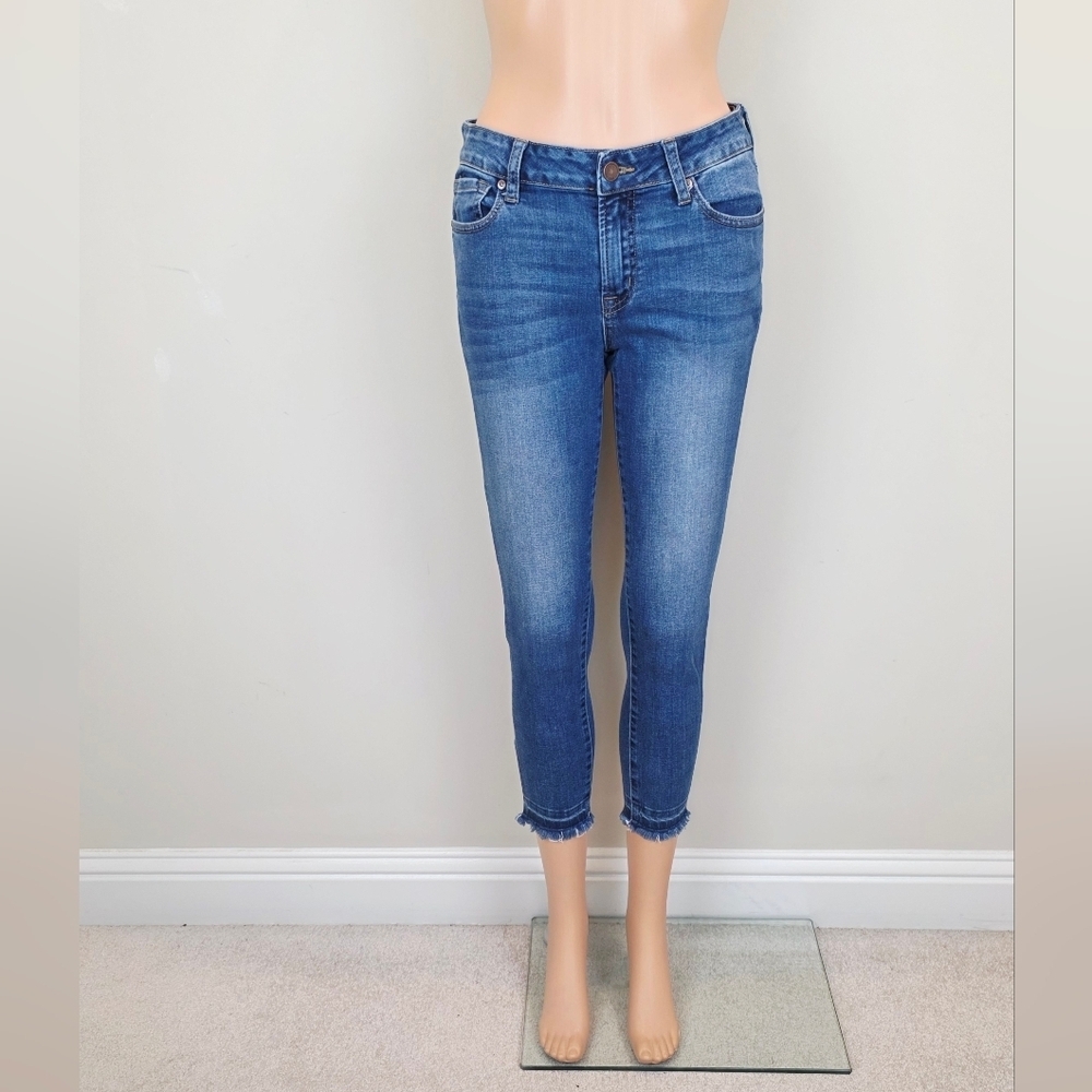 JBD Just Black Denim Frayed Hem Skinny Ankle Jeans Pants